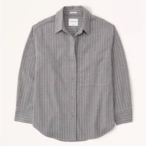 Abercrombie & Fitch Oversized Grey Pinstripe Shirt
